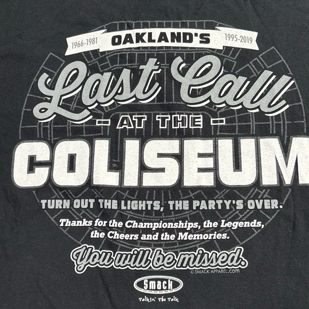 Oakland Raiders Alameda County Coliseum 2019 Last Call Black Hole Double Sided M - Picture 6 of 14